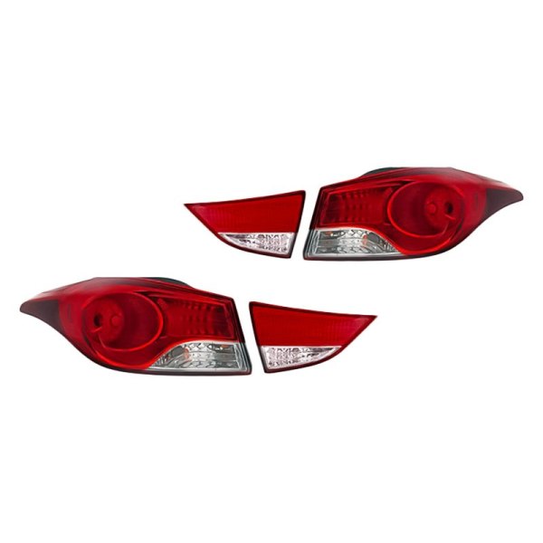 Replacement - Inner and Outer Tail Light Set, Hyundai Elantra