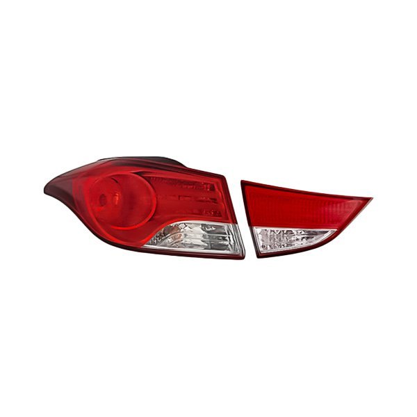 Replacement - Driver Side Inner and Outer Tail Light Set, Hyundai Elantra