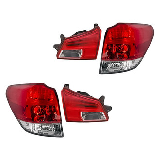 Replacement - Driver and Passenger Side Inner and Outer Tail Light Lens and Housing Set (CAPA Certified)