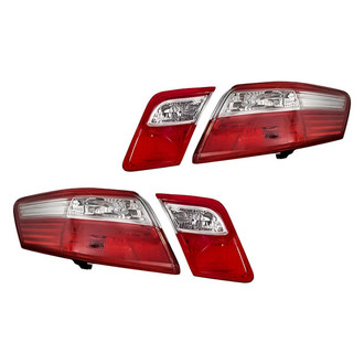 Replacement - Driver and Passenger Side Inner and Outer Tail Light Set (CAPA Certified)