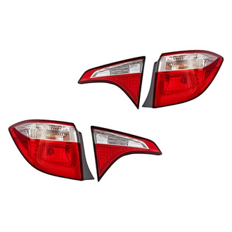 Replacement - Driver and Passenger Side Inner and Outer Tail Light Set (CAPA Certified)