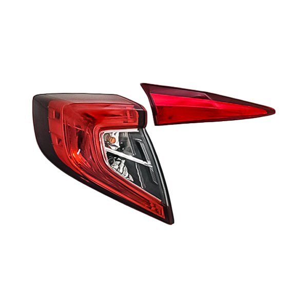 Replacement - Driver Side Inner and Outer Tail Light Set, Honda Civic