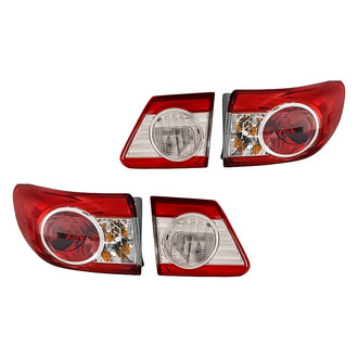 Replacement - Driver and Passenger Side Inner and Outer Tail Light Set (CAPA Certified)