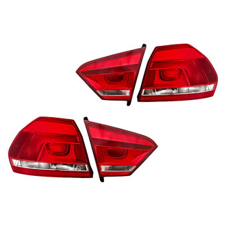 Replacement - Driver and Passenger Side Inner and Outer Tail Light Set (CAPA Certified)
