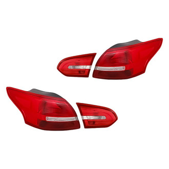 Replacement - Driver and Passenger Side Inner and Outer Tail Light Set (CAPA Certified)