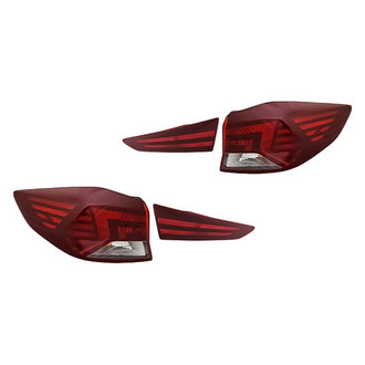 Replacement - Driver and Passenger Side Inner and Outer Tail Light Set (CAPA Certified)
