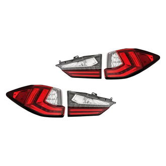 Replacement - Driver and Passenger Side Inner and Outer Tail Light Set (CAPA Certified)