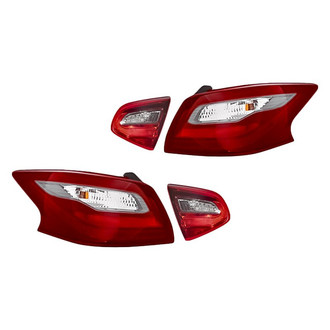 Replacement - Driver and Passenger Side Inner and Outer Tail Light Set (CAPA Certified)