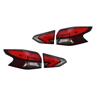 Replacement - Driver and Passenger Side Inner and Outer Tail Light Set (CAPA Certified)