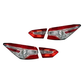 Replacement - Driver and Passenger Side Inner and Outer Tail Light Lens and Housing Set (CAPA Certified)