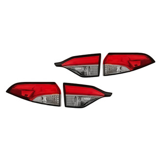Replacement - Driver and Passenger Side Inner and Outer Tail Light Lens and Housing Set (Standard Line)