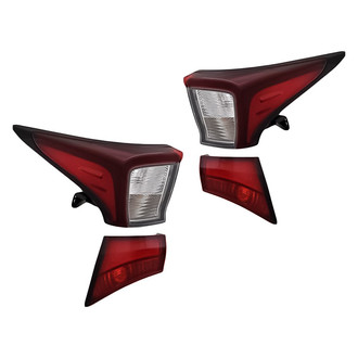 Replacement - Driver and Passenger Side Lower and Upper Tail Light Lens and Housing Set (CAPA Certified)