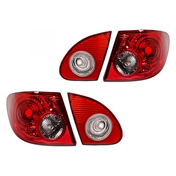 Replacement - Inner and Outer Tail Light Lens and Housing Set, Toyota Corolla