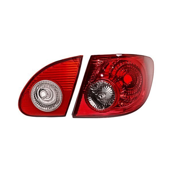 Replacement - Passenger Side Inner and Outer Tail Light Lens and Housing Set, Toyota Corolla