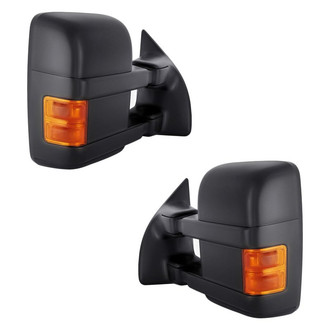 Replacement - Driver and Passenger Side Power Towing Mirror Set (Heated, Foldaway) (Standard Line)