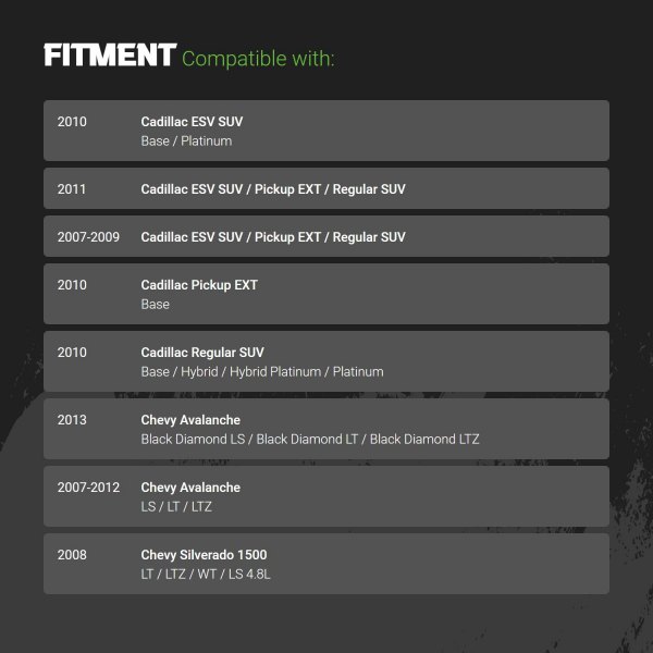 Replacement - Front Lower Control Arm Set Fitment Information