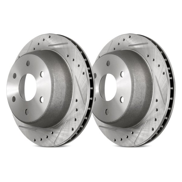 Replacement - Pro-Line Drilled and Slotted Rear Brake Rotor Set