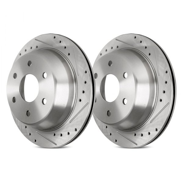Replacement - Pro-Line Drilled and Slotted Rear Brake Rotor Set