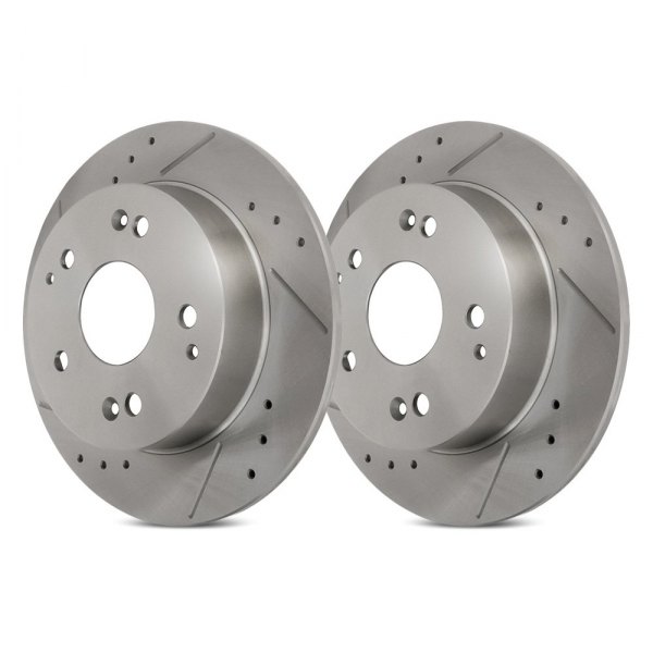 Replacement - Drilled and Slotted Front Brake Rotor Set