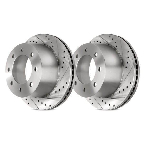 Replacement - Drilled and Slotted Rear Brake Rotor Set