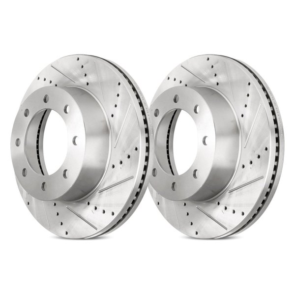 Replacement - Pro-Line Drilled and Slotted Front Brake Rotor Set