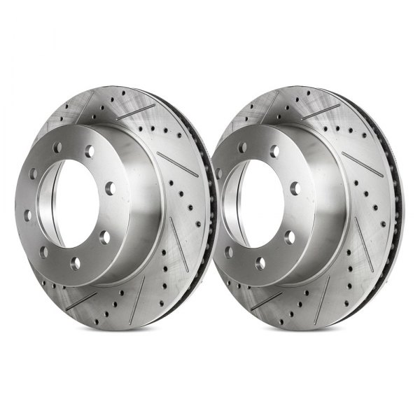 Replacement - Pro-Line Drilled and Slotted Front Brake Rotor Set