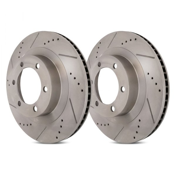 Replacement - Drilled and Slotted Brake Rotor Set