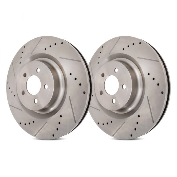 Replacement - Drilled and Slotted Brake Rotor Set