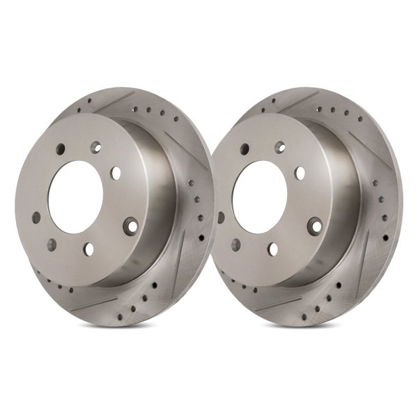 Replacement - Drilled and Slotted Brake Rotor Set