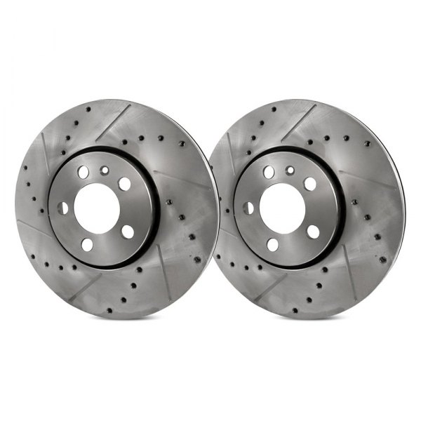 Replacement - Drilled and Slotted Brake Rotor Set