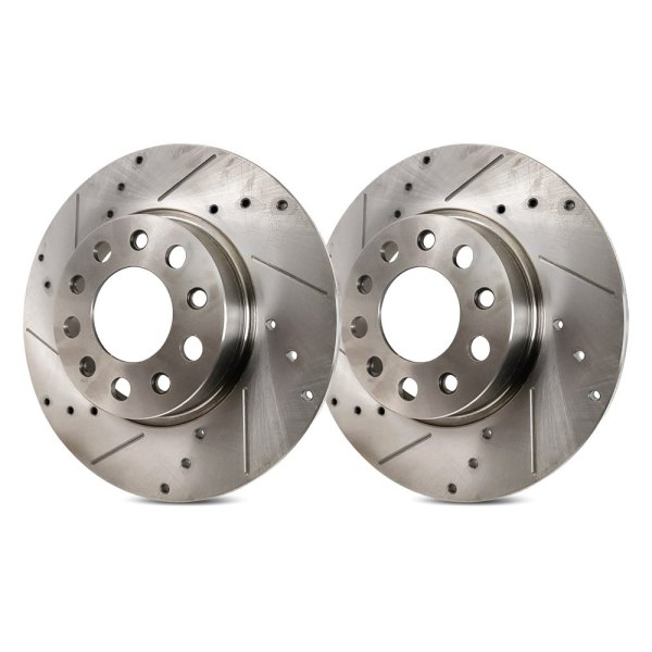 Replacement - Drilled and Slotted Brake Rotor Set