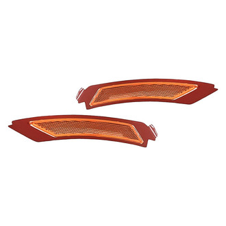 Replacement - Front Driver and Passenger Side Bumper Reflector Set (CAPA Certified)