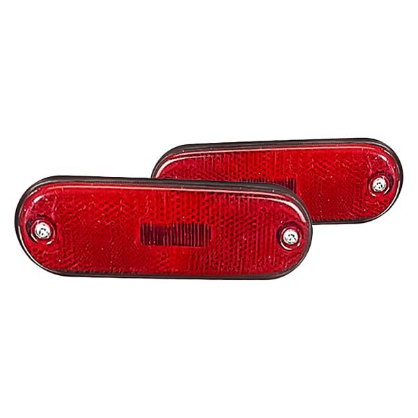 Replacement - Rear Driver and Passenger Side Chrome/Red Side Marker Light Set