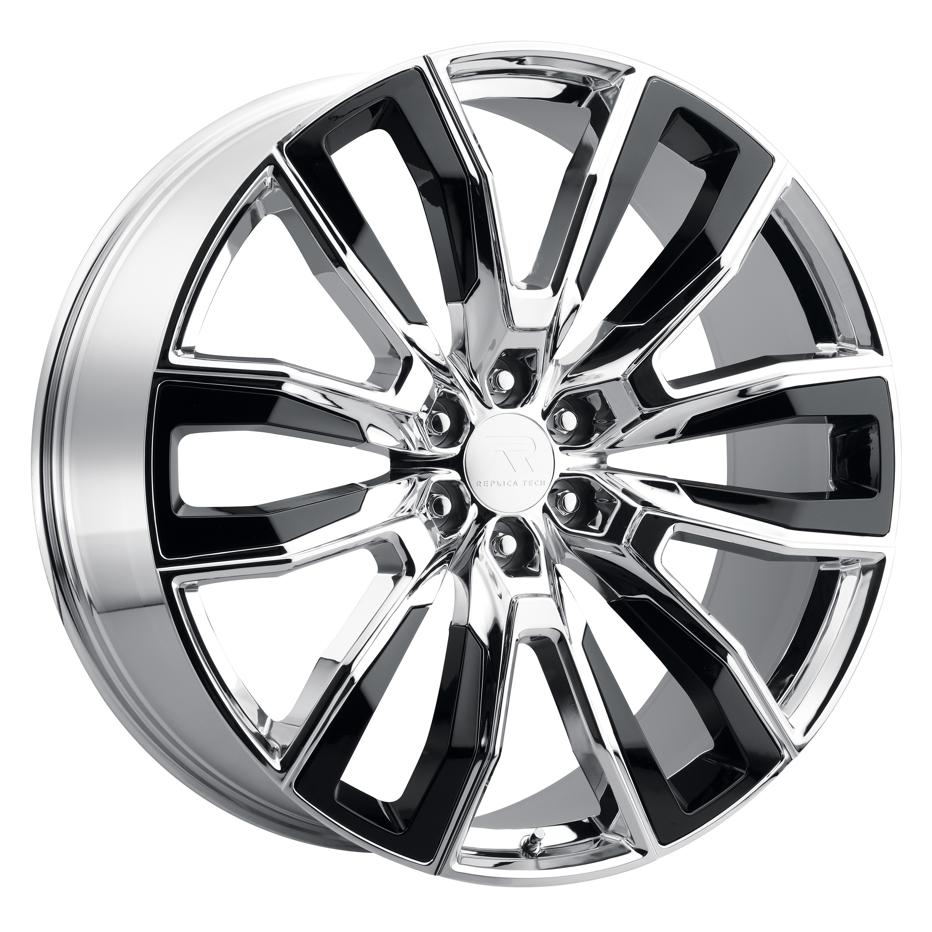 REPLICA TECH® RT-49 Wheels - Chrome with Gloss Black Inserts Rims