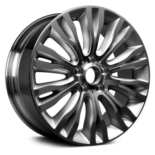Replikaz® - 18 x 7 10 Double I-Spoke Polished Face with Smoked Silver Pockets and Black Primer Alloy Factory Wheel (Replica)