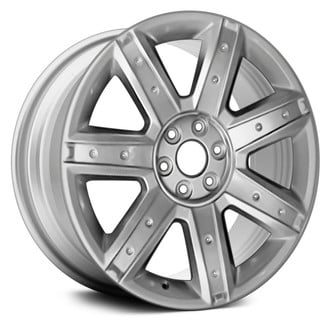 Replikaz® - 7 I-Spoke Painted Silver with Chrome Inserts in Spokes 22x9 Alloy Factory Wheel - Replica