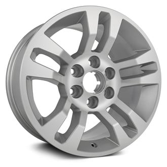 Replikaz® - Double 5-Spoke Machined Face with Painted Silver Inset in Spokes and Painted Silver Pockets 18x8.5 Alloy Factory Wheel - Replica