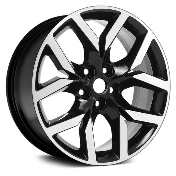 Replikaz® - 19 x 8.5 5 V-Spoke Machined Face with Painted Black Pockets Alloy Factory Wheel (Replica)
