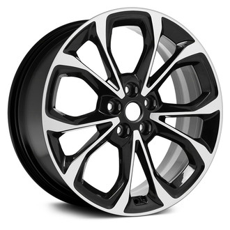 Replikaz® - 5 V-Spoke Machined Face with Painted Black Pockets 18x7.5 Alloy Factory Wheel - Replica