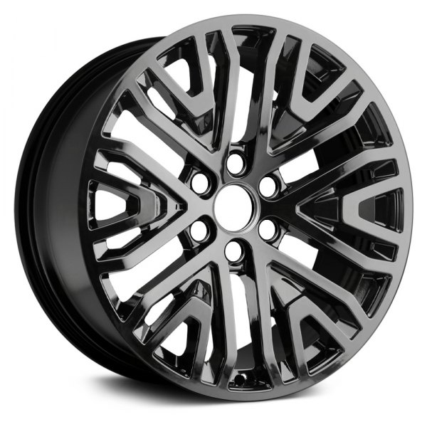 Replikaz® - 22 x 9 6 Double V-Spoke Black with Machined Accents Alloy Factory Wheel (Replica)