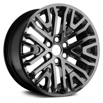 Replikaz® - 6 Double V-Spoke Machined Spoke Outline with Painted Black Spoke Inset and Painted Black Pockets 22x9 Alloy Factory Wheel - Replica
