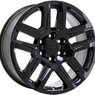 Replikaz® - Double 5-Spoke Painted Black 20x9 Alloy Factory Wheel - Replica