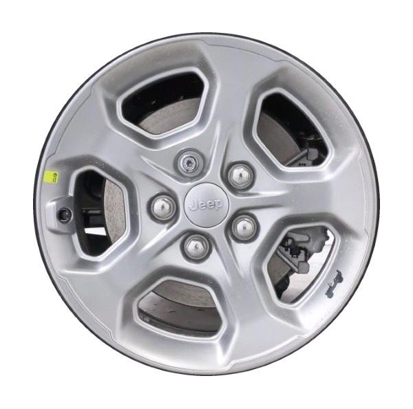 Replikaz® - 17 x 7.5" 5-Spoke Painted Medium Silver Metallic With Sticker Alloy Factory Wheel (New)