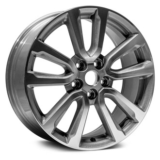 Replikaz® - 5 V-Spoke Machined Face with Painted Gray Spoke Inset and Painted Gray Pockets 18x7.5 Alloy Factory Wheel - Replica