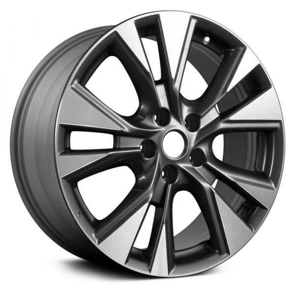 Replikaz® - 18 x 7.5 5 V-Spoke Machined Face with Gray Spoke Inset and Pockets Alloy Factory Wheel (Replica)