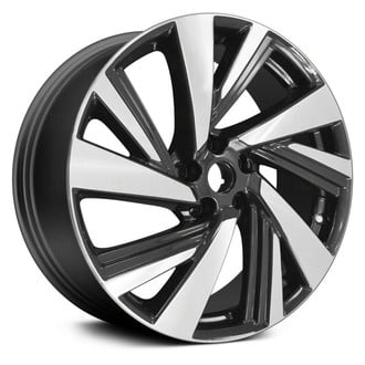 Replikaz® - 10 Spiral-Spoke Machined Face with Painted Charcoal Spoke Inset and Painted Charcoal Pockets 20x7.5 Alloy Factory Wheel - Replica