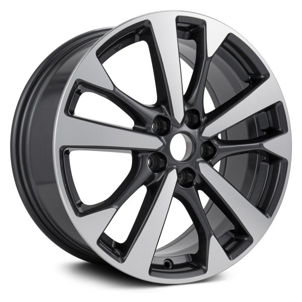 Replikaz® - 18 x 7.5 5 V-Spoke Charcoal Spoke Inset and Pockets with Machined Face Alloy Factory Wheel (Replica)