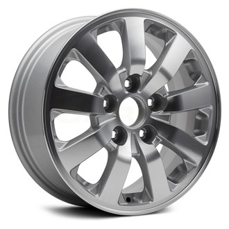 Replikaz® - 9 I-Spoke Machined Face with Painted Silver Spoke Inset and Painted Silver Pockets 16x7 Alloy Factory Wheel - Replica