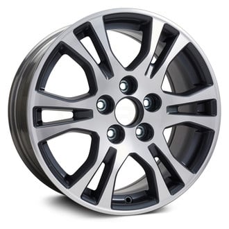 Replikaz® - 12 I-Spoke Machined Face with Painted Charcoal Spoke Inset and Painted Charcoal Pockets 17x7 Alloy Factory Wheel - Replica