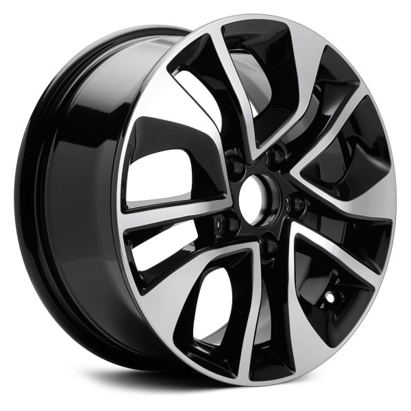 Replikaz® - 16 x 6.5 10 Spiral-Spoke Black with Machined Face Alloy Factory Wheel (Replica)